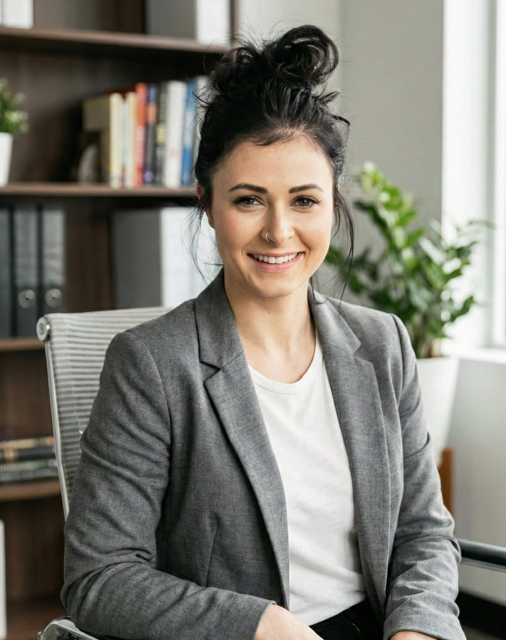 Dr. Sarah Mitchell in her office